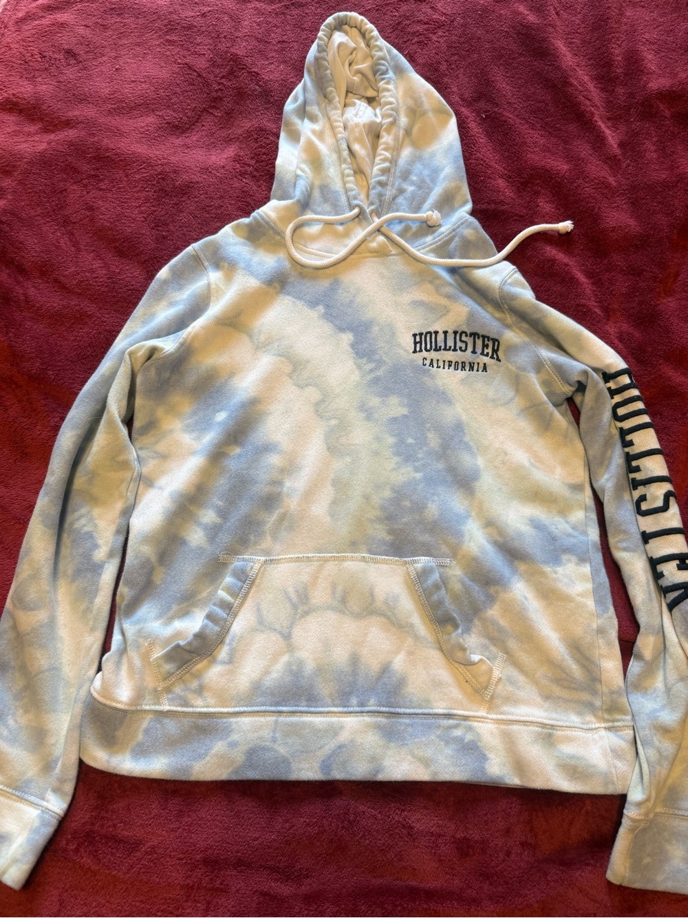 Hollister Tie-Dye Blue & White Hoodie - womens